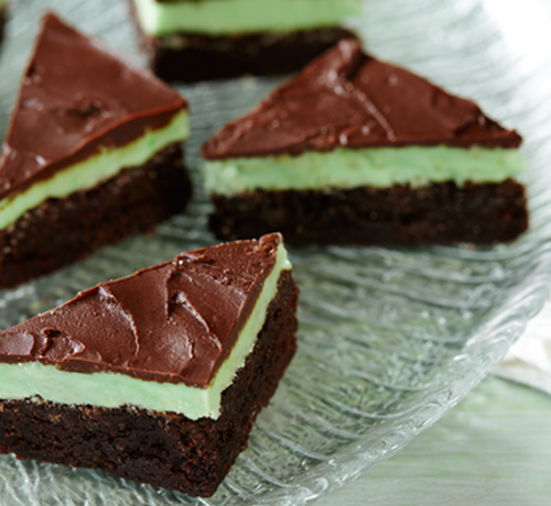 Chocolate and Mint Layer Triangles