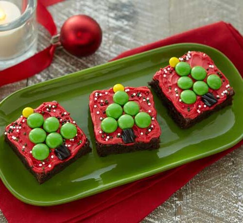 Christmas Tree Brownie Squares