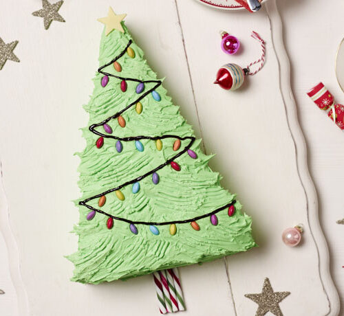 Decorated Christmas Tree Cake