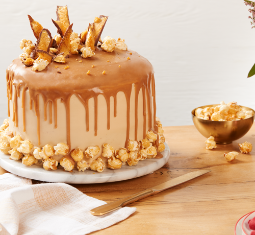 Chocolate Layer Cake with Salted Caramel Drip