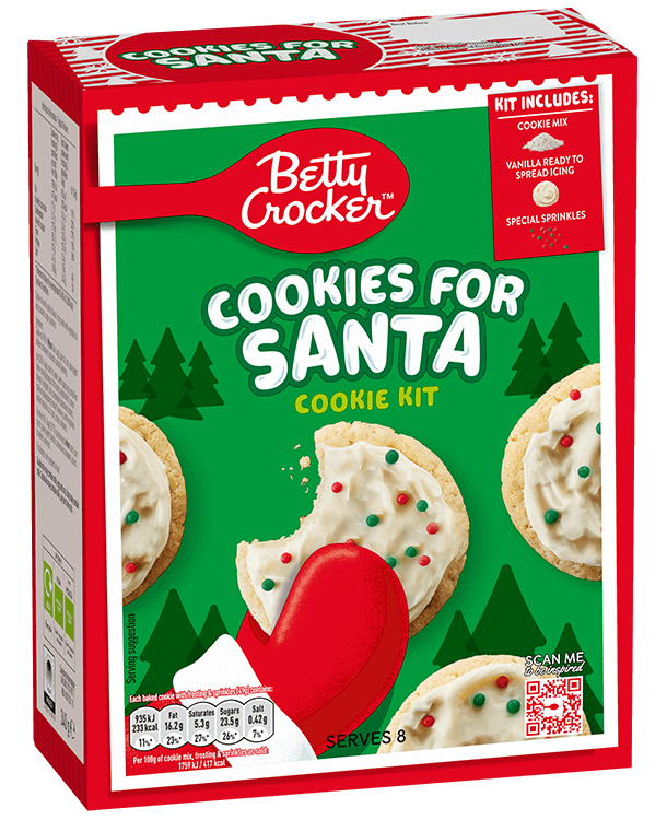 a box of betty crocker's cookies for santa cookie kit